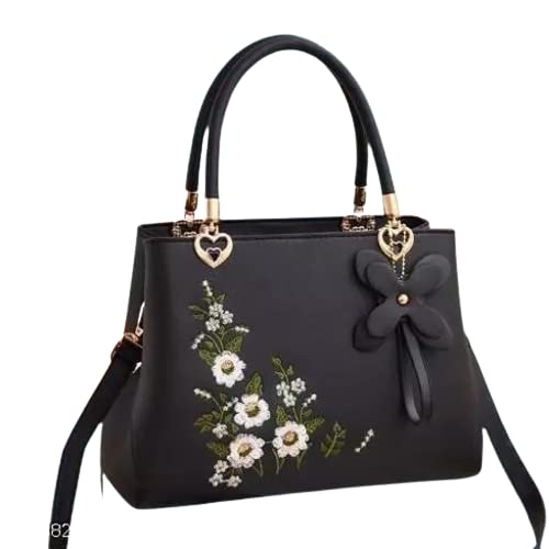 KGN ENTERPRISE Casual Cross Body Bags and Stylish Flower Print Bag (Black)-S1