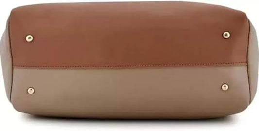 Fortify Style Women's Combo Handbag Set Of 3 (Purse, Shoulder Bag, Clutch) (Tan) (DualTan_Tan_bzr)